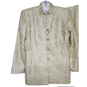 Nahdree by Victor Acosta Vintage Gold Lace Skirt Suit 12